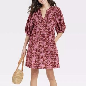 UNIVERSAL THREAD | Floral Print Puff Elbow Sleeve Babydoll Dress
